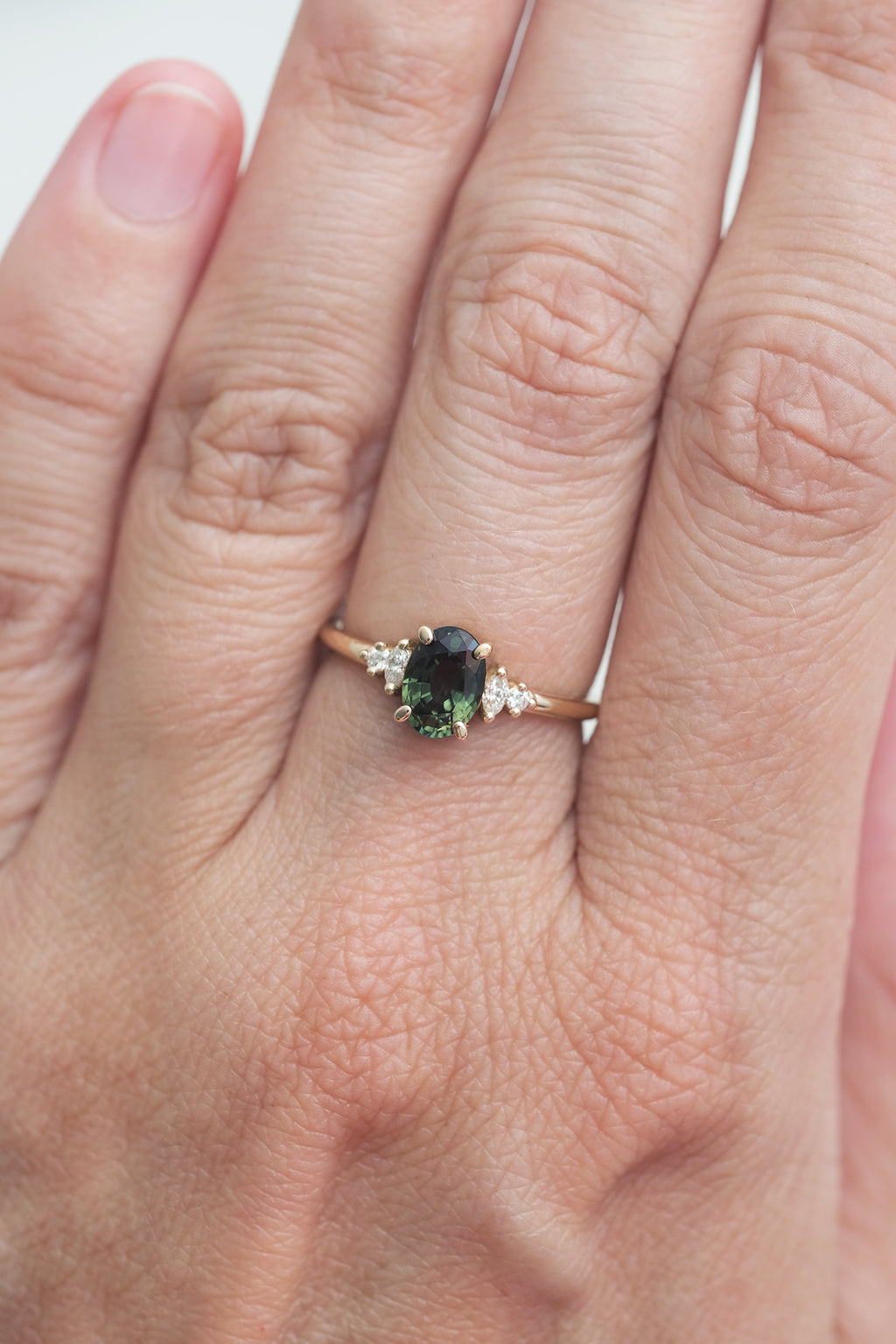 Bague ALICE // Saphir vert 1ct