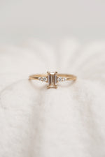 READY TO SHIP // JADE ring + 0.53ct champagne diamond