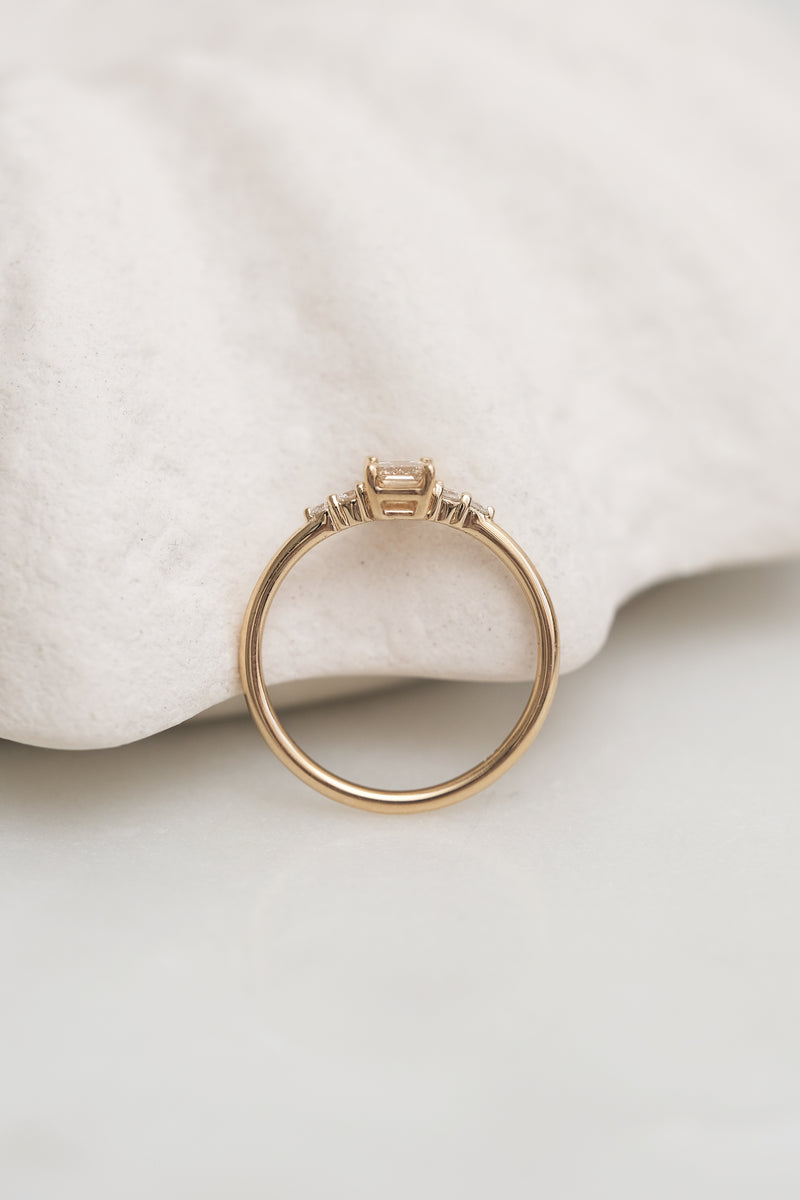 READY TO SHIP // JADE ring + 0.53ct champagne diamond