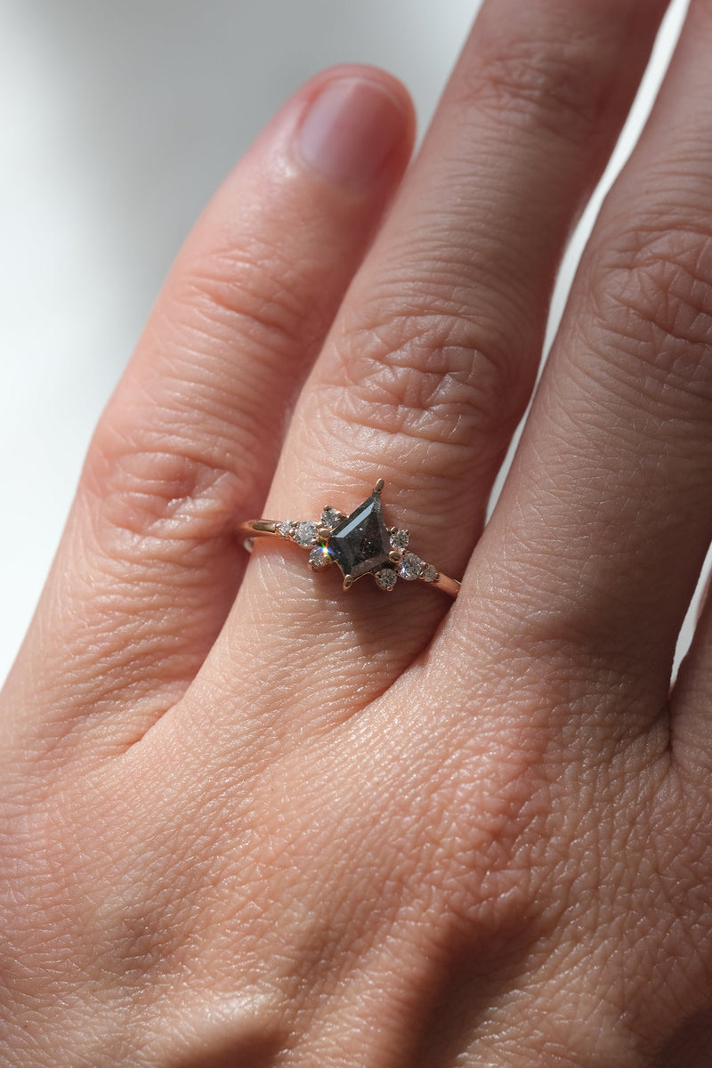 READY TO SHIP // JINNY ring // 0.46ct black diamond