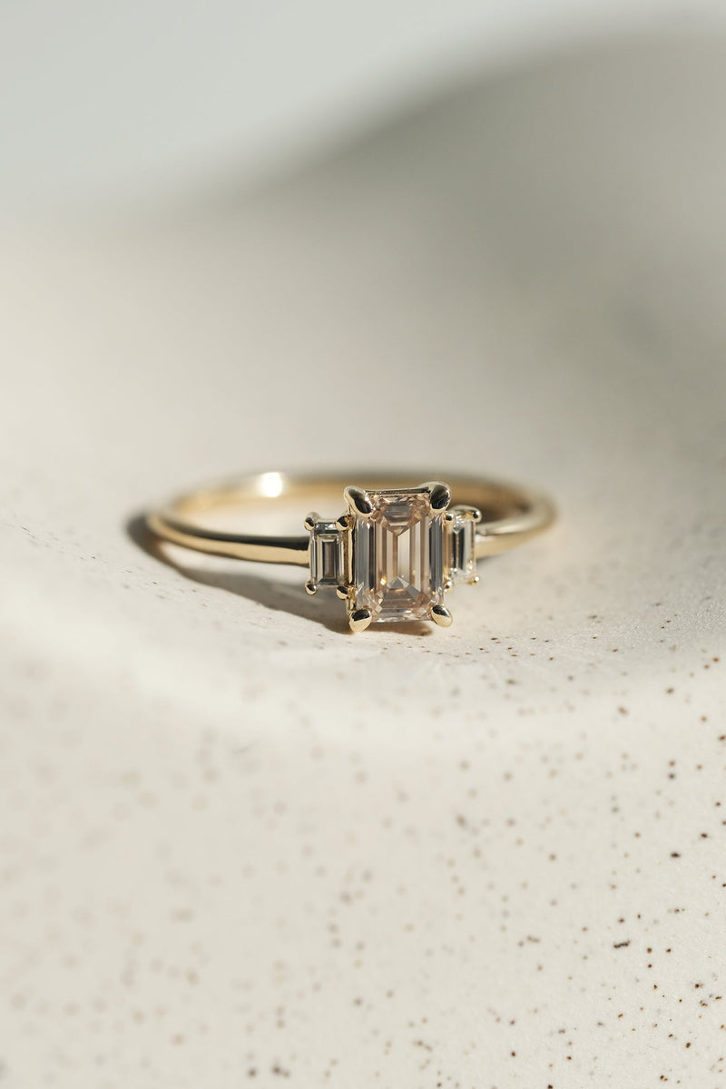 READY TO SHIP // RHYA ring + 0.65ct champagne diamond