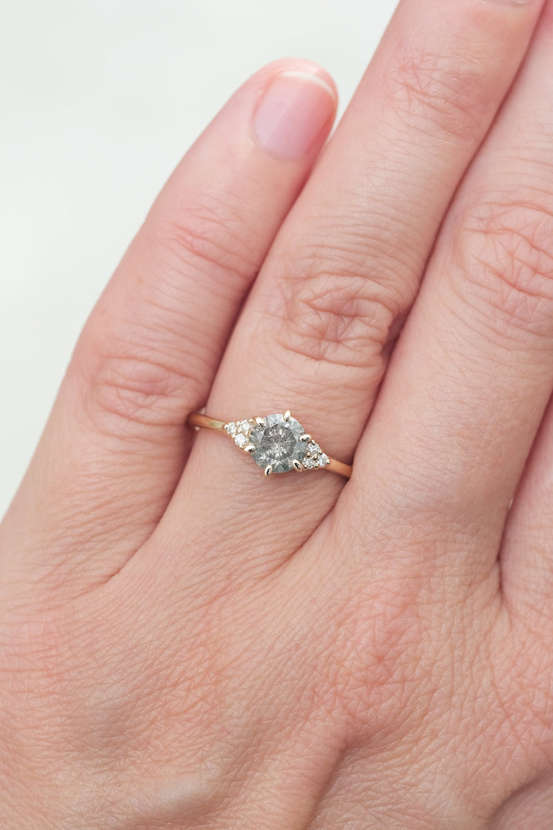 READY TO SHIP // TALIA ring // Pale gray diamond 0.82ct