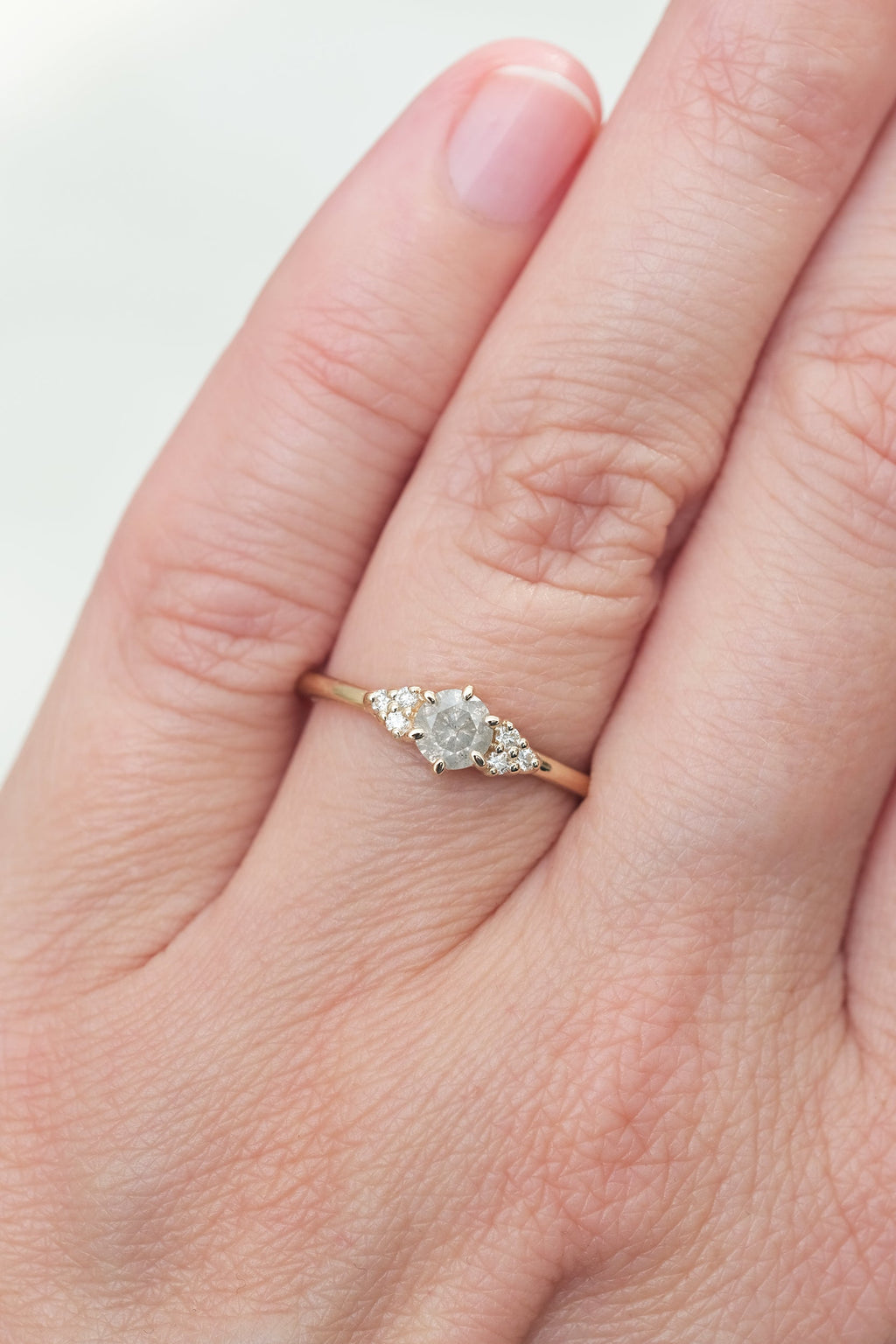 READY TO SHIP // TALIA ring // Pale gray diamond 0.38ct