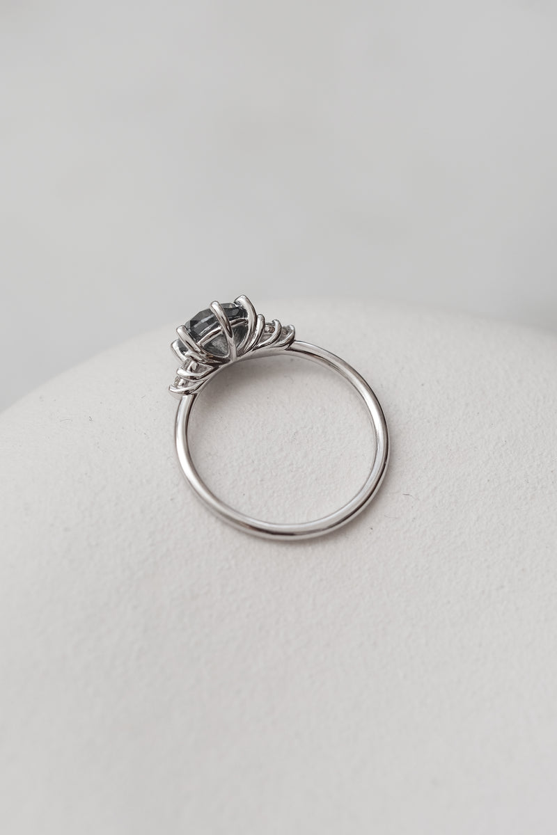 READY TO SHIP // TALIA ring // Salt and pepper gray diamond 1.47ct