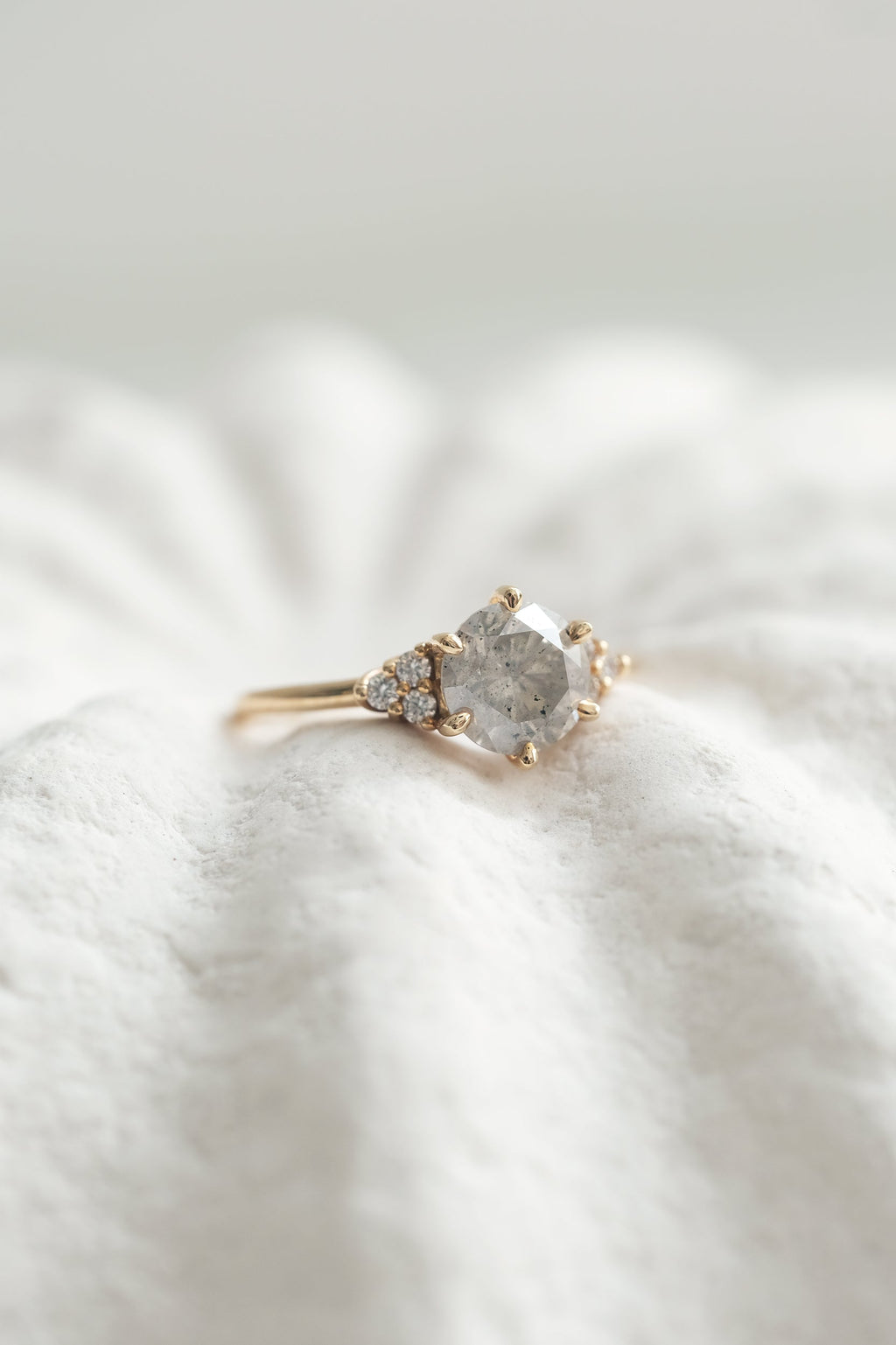 READY TO SHIP // TALIA ring // Salt and pepper gray diamond 1.47ct