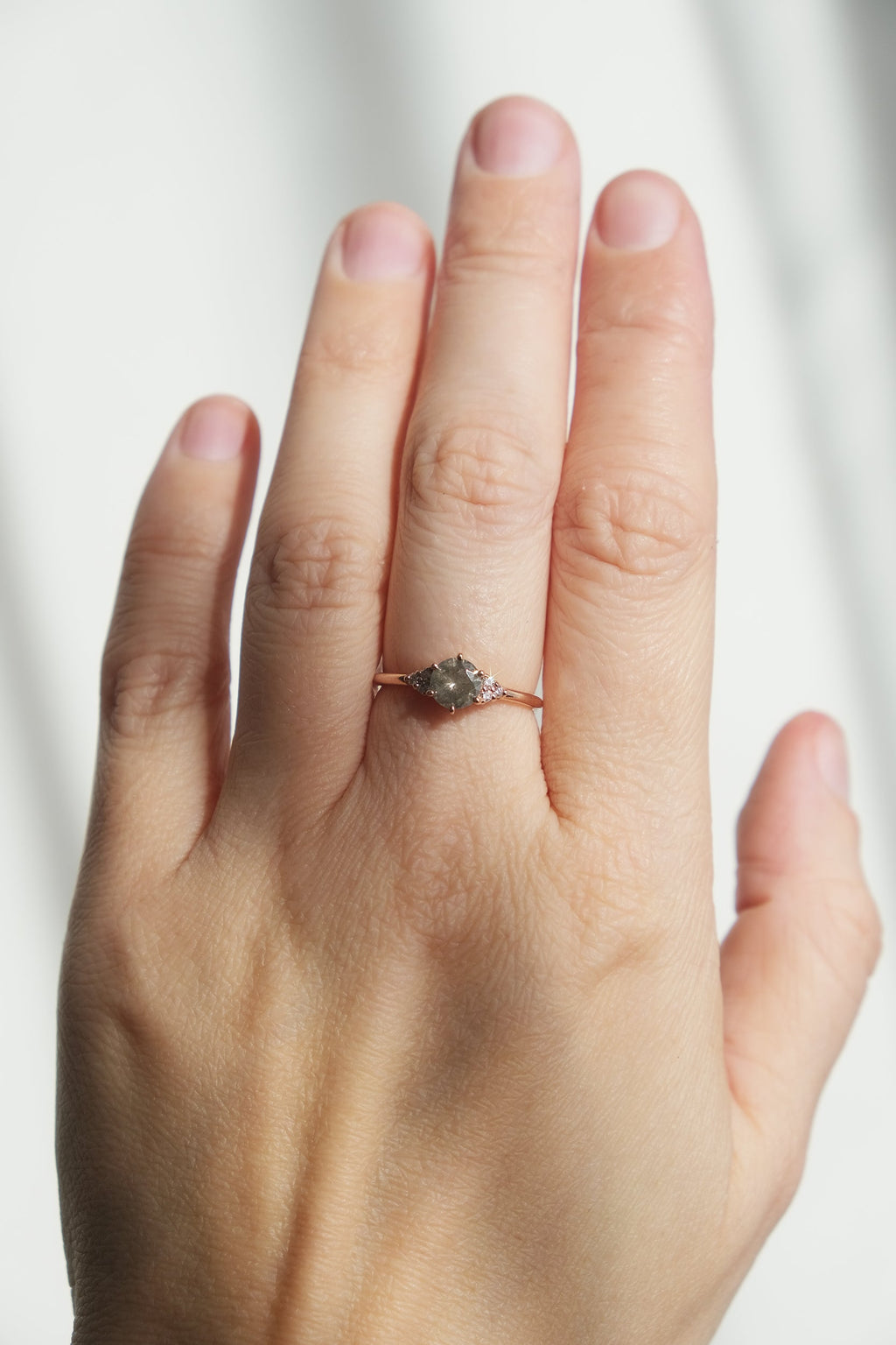 READY TO SHIP // TALIA ring // 0.74ct gray diamond