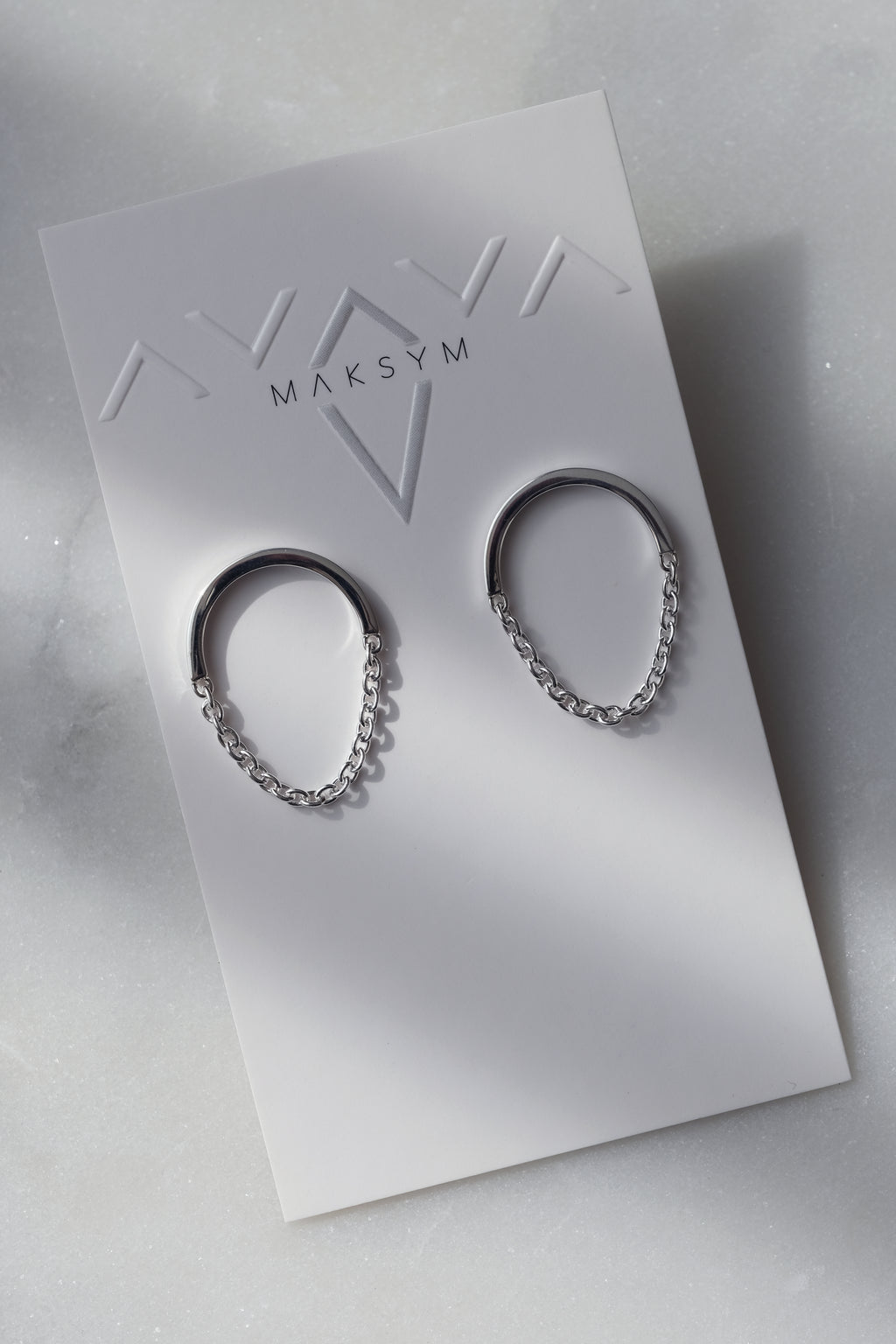 Arch + chain earrings // Silver