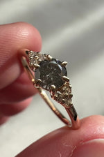 READY TO SHIP // TALIA ring // Dark gray diamond 0.36ct