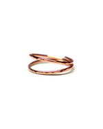 DERNIÈRE CHANCE // Bague double martelée // Or rempli rose 14K